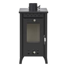 Poêle À Bois Matilde Nera, Puissance 7,7 Kw, L33 X P38,5 X H74