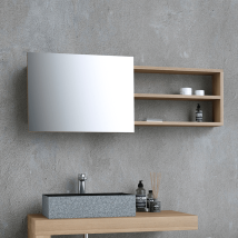 Armoire De Toilette 100 Cm En Chêne Naturel - Hémi