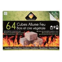 Cheminett Allume Feu Cubes Bois 100% D'origine Végétale Fsc - 64 Cubes