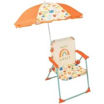 Fruity's Chaise Pliante Camping Avec Parasol - H.38.5 Xl.38.5 X P.37.5 Cm + Parasol Ø 65 Cm - Pour Enfant