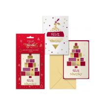 Lot De 8 Cartes De Vœux De Noël Pailletees Dohe Avec Enveloppe - 2 Modeles Differents - Format 12,2 X 23,5 Cm - Papier