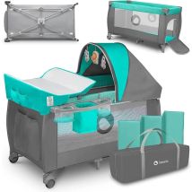 Lit Bébé Sven Plus Turquoise-gris