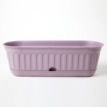 Jardinière Avec Soucoupe "etika" En Plastique - D 58 Cm - Lavande - 13l