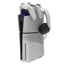 Station De Charge Double Pour Ps5 Slim Avec Support De Casque Et Manettes Blanc / Noir Ipega