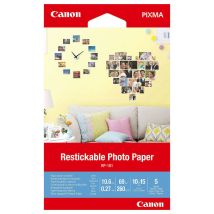 Canon - Papier Photo Autocollant Repositionnable Canon Rp-101 - 10 X 15 Cm - 5 Feuilles Canon - Packaging Carton
