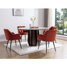 Lot De 2 Chaises Avec Accoudoirs - Velours Et Métal - Terracotta - Pega De Pascal Morabito