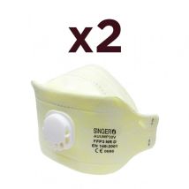 Pack 2x Masque 3 Panneaux Avec Valve Ffp3 En 149 Protection Nez Bouche Mieux Que Ffp2