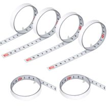 6 Pièces Adhesif Ruban À Mesurer Auto-adhésif Métrique Mètre À Ruban En Acier Au Carbone Metre Ruban Gauche À