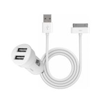 Mini Chargeur Allume-cigare 2a Connectique 30 Broches Apple Blanc / Noir Blueway
