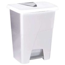 Poubelle À Pédale 45l Blanche - Colis De 5 - Tampel