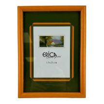 Cadre Photo - Pour Photo 15x21cm - Bois - Orange - A Suspendre Ou À Poser
