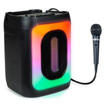 Enceinte Karaoké Bluetooth 30w Avec Effets Lumineux Et Micro Filaire 4m Noir Party