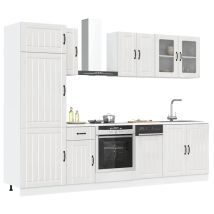 Ensemble D'armoires De Cuisine 8 Pcs Kalmar Blanc Brillant