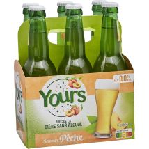 Yours - Bière Saveur Pêche Sans Alcool 0,0% Yours - 6x33cl