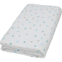 Domiva Drap Housse Jersey Imprimé - 130 G/m² - 70 X 140 Cm - Blanc Étoile Aqua Flocon