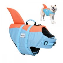 Gilet De Sauvetage Mobiclinic Pour Chien Harnais Réglable Anneau De Laisse Poignée Léger Aileron Décoratif Sharky L