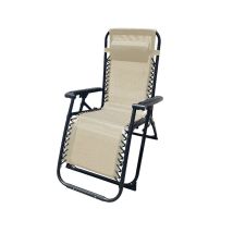 Marbueno Transat Pliante Acier Avec Coussin Jardin Et Piscine 90x66x108 Cm Gravité Zéro Noire 10006 - Noir