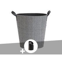 Panier À Bûches Et À Granulés Dama Rond Gris + Pelle À Granulés - Le Marquier