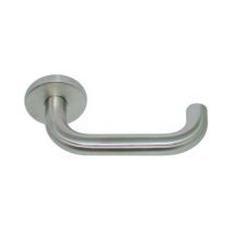 Paire Béquilles Inox 304 2 Coudes C7 Sur Rosace Vabre - Ressort Rappel Ép.38/50 Mm - 171