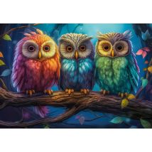 Castorland Puzzle Hibou - 1000 Pièces Jouet En Carton Coloré