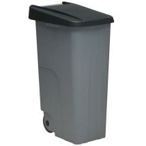 Poubelle À Roulettes Denox Noir Gris 110 L