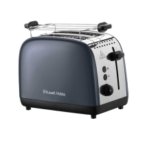 Grille-pain Russell Colours Plus 2s 6 Niveaux De Brunissage, Acier Inoxydable Gris
