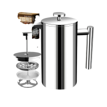 Cafetière Inox Kichly 1 L Jusqu'à 8 Tasses Silver