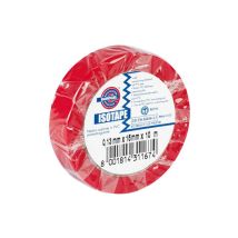 Ruban Isolant Électrique Isotape Pvc Rouge 15 Mm X 10 M Eurocel