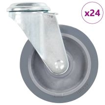 24 Pcs Roulettes Pivotantes À Trou De Boulon 100 Mm Vidaxl