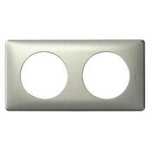 Plaque de finition double Legrand Céliane anodisée titane