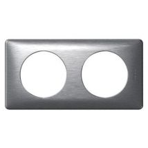 Plaque de finition double Legrand Céliane anodisée aluminium