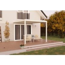 Pergola manuelle bioclimatique murale aluminium Cameo 3,14 x 3,11 m