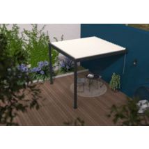 Pergola manuelle bioclimatique murale aluminium Cameo 3,14 x 3,11 m