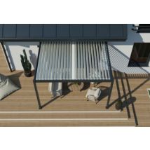 Pergola manuelle bioclimatique murale aluminium Cameo 4,04 x 3,11 m