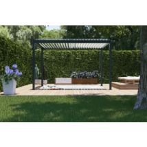 Pergola manuelle bioclimatique autoportante aluminium Cameo 4,04 x 3,14 m