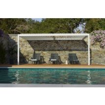 Pergola manuelle bioclimatique murale aluminium Cameo 5,84 x 3,11 m