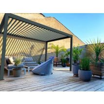 Pergola bioclimatique autoportante manuelle aluminium Salto 4,13 x 3,08 m LDD