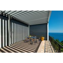 Store latéral/façade gris pour pergola Oviedo autoportante blanc 3m