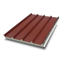 Plaque acier sandwich rouge 8012, 500 x 100 cm (vendue à la plaque)