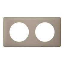 Plaque de finition double Legrand Céliane Poudré Grès