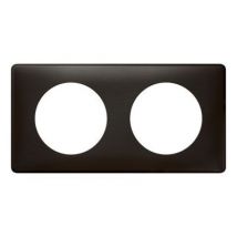 Plaque de finition double Legrand Céliane Métal Carbone