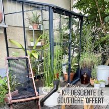 Serre en verre Lams Melissa anthracite 1,70m²