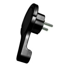 Fiche extra-plate Diall noir glossy 16A