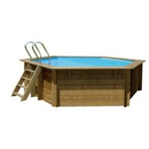Piscine bois Blooma Lunda liner bleu LDD ø4,12 x h.1,19 m