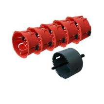 5 boîtes d'encastrement à sceller + scie cloche Zenitech