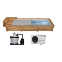 Piscine hors sol urbaine Mypool 6,00 x 2,50 x h.1,33 m + couverture automatique et coffre bois