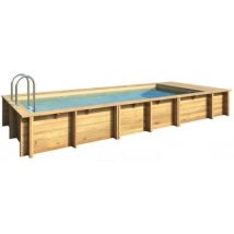 Piscine hors sol bois Pool'n Box 6,10 x 2,37 x h.1,33 m + coffre de rangement