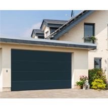 Porte de garage sectionnelle acier IsoMatic gris anthracite RAL 7016 - l.237,5 x h.200 cm - motorisée