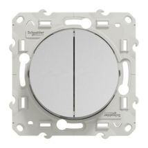 Mécanisme interrupteur double va-et-vient Schneider Electric Odace aluminium