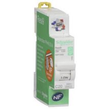 Disjoncteur peignable courbe C phase + neutre 20A Schneider Electric Resi9 XP